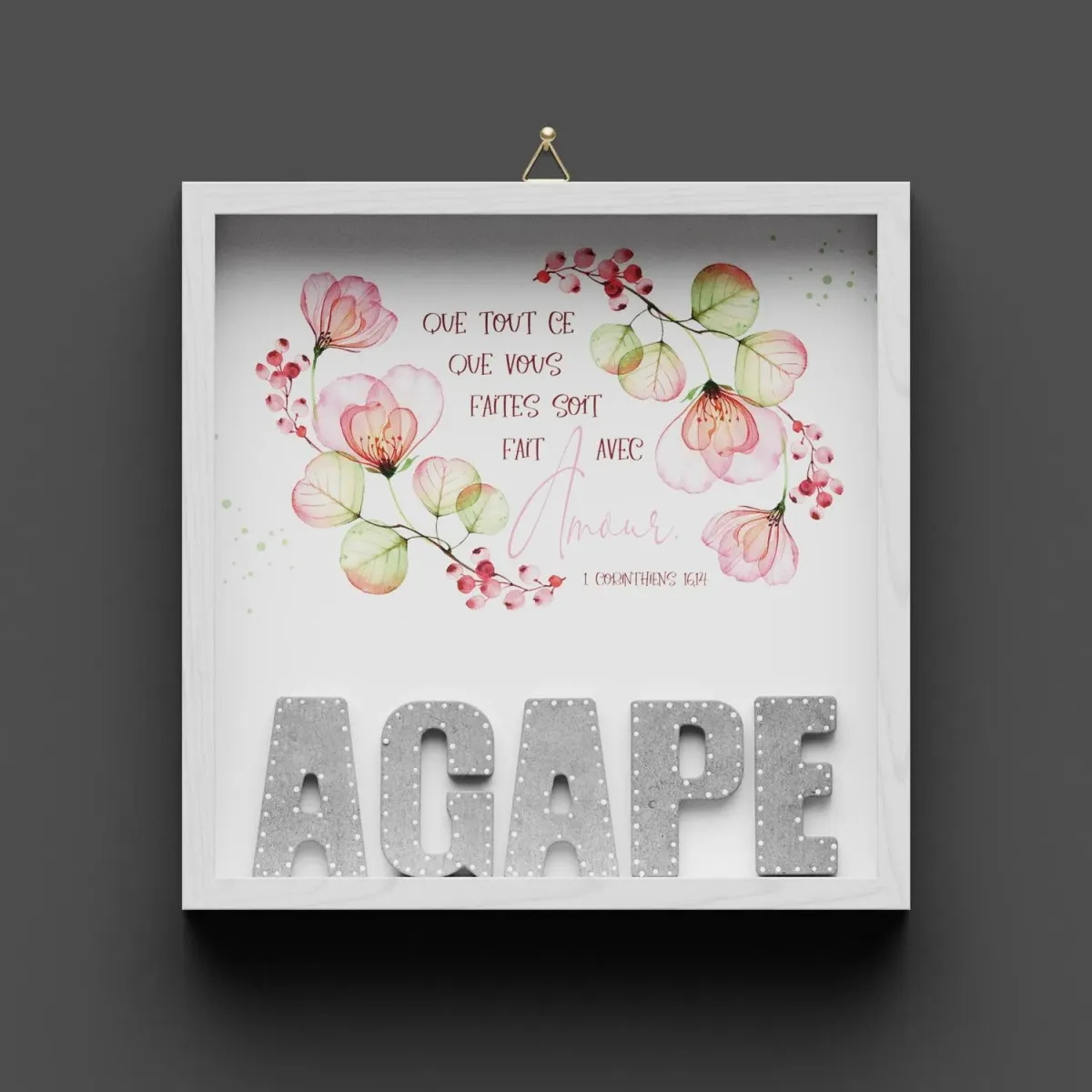 Cadre en bois - AGAPE - Que tout ce que vous faites