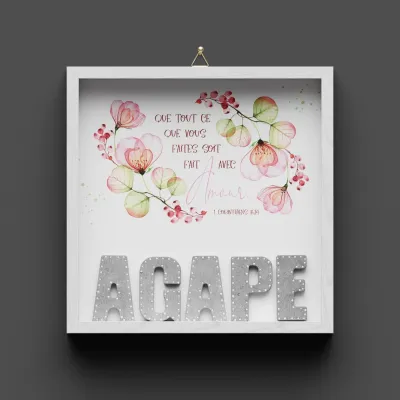 Cadre en bois - AGAPE - Que tout ce que vous faites