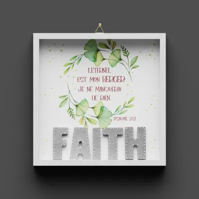 Cadre en bois - FAITH - l'Eternel est mon berger