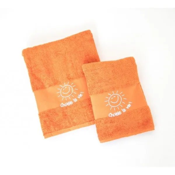Linge de bain orange "Choisis la vie"