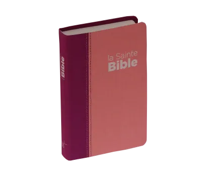 Bible Segond NEG compact, couverture souple, toile duo rose praline/violet fruits des bois