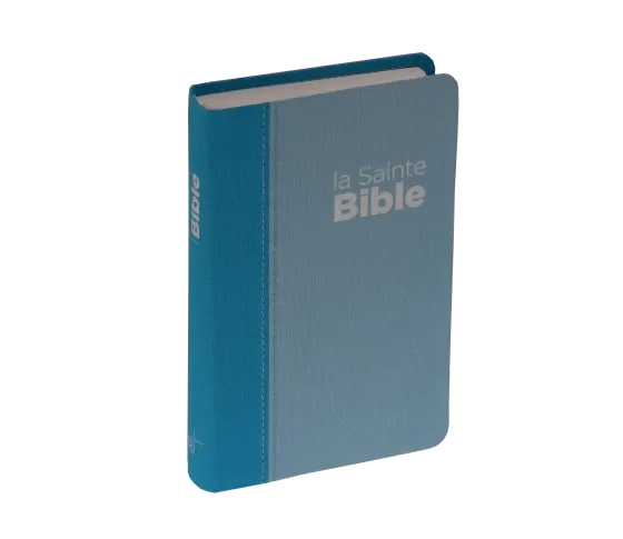 Bible Segond NEG compact, couverture souple, toile duo bleu lagon/bleu ciel