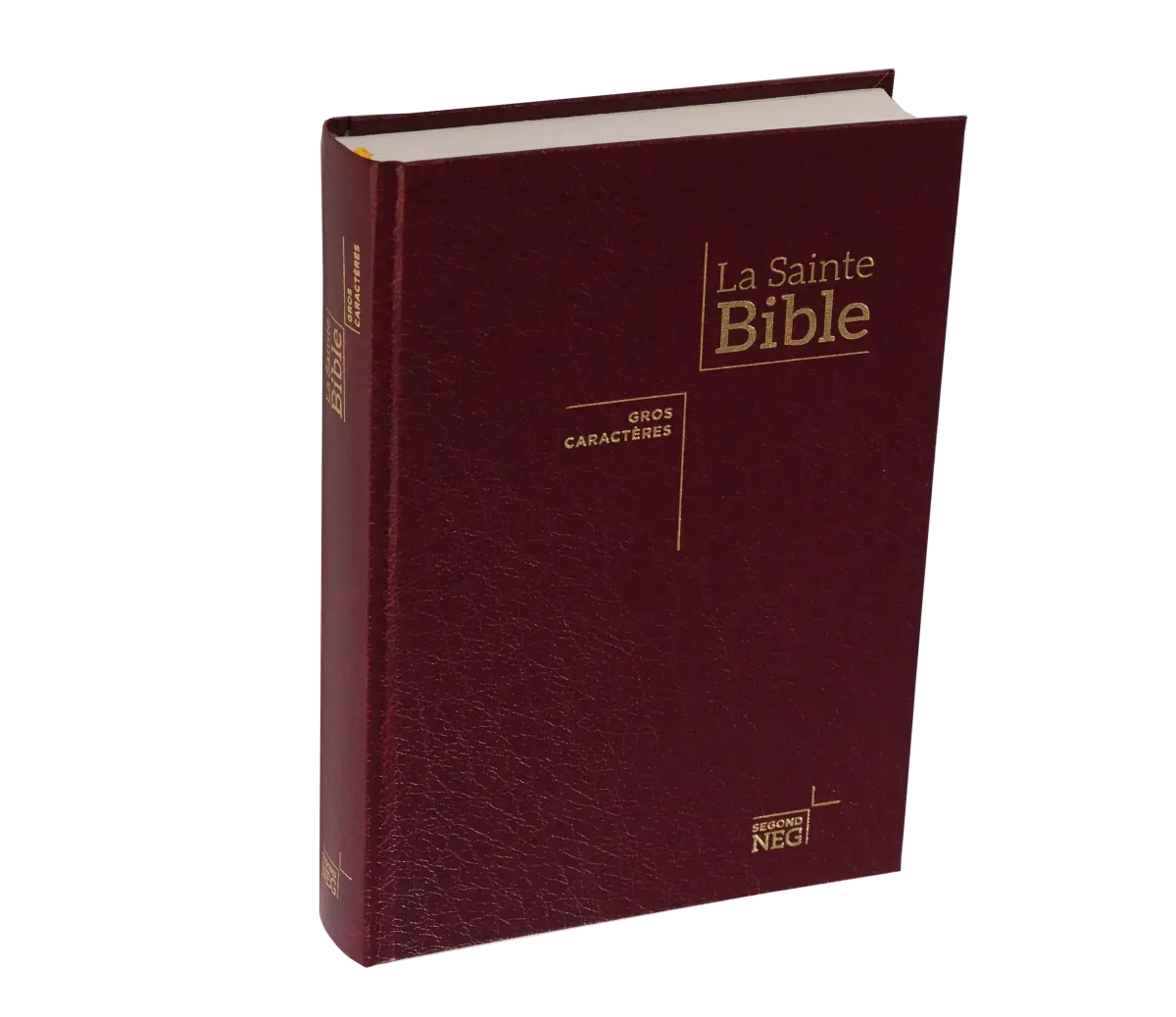 Bible Segond NEG GROS CARACTERES, COUVERTURE RIGIDE, BORDEAUX
