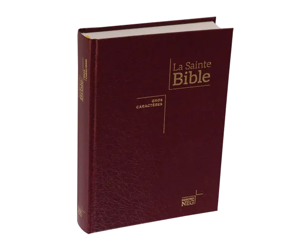 Bible Segond NEG GROS CARACTERES, COUVERTURE RIGIDE, BORDEAUX