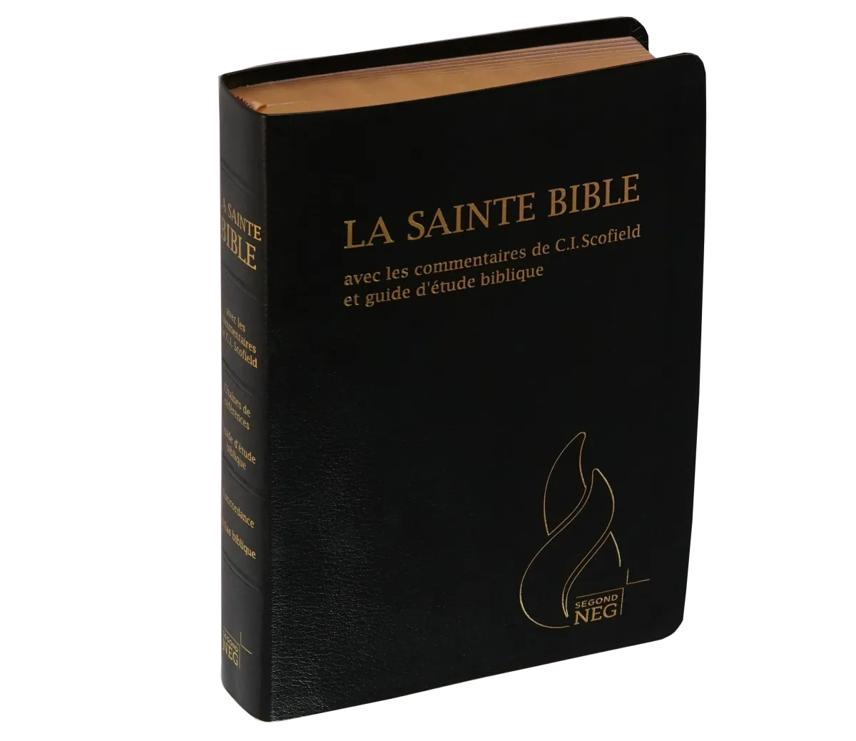Bible d'étude Segond NEG Scofield - fibrocuir noir tranche or onglets - Nouvelle édition