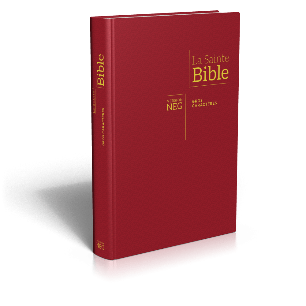 BIBLE NEG GROS CARACTERES, COUVERTURE RIGIDE, BORDEAUX