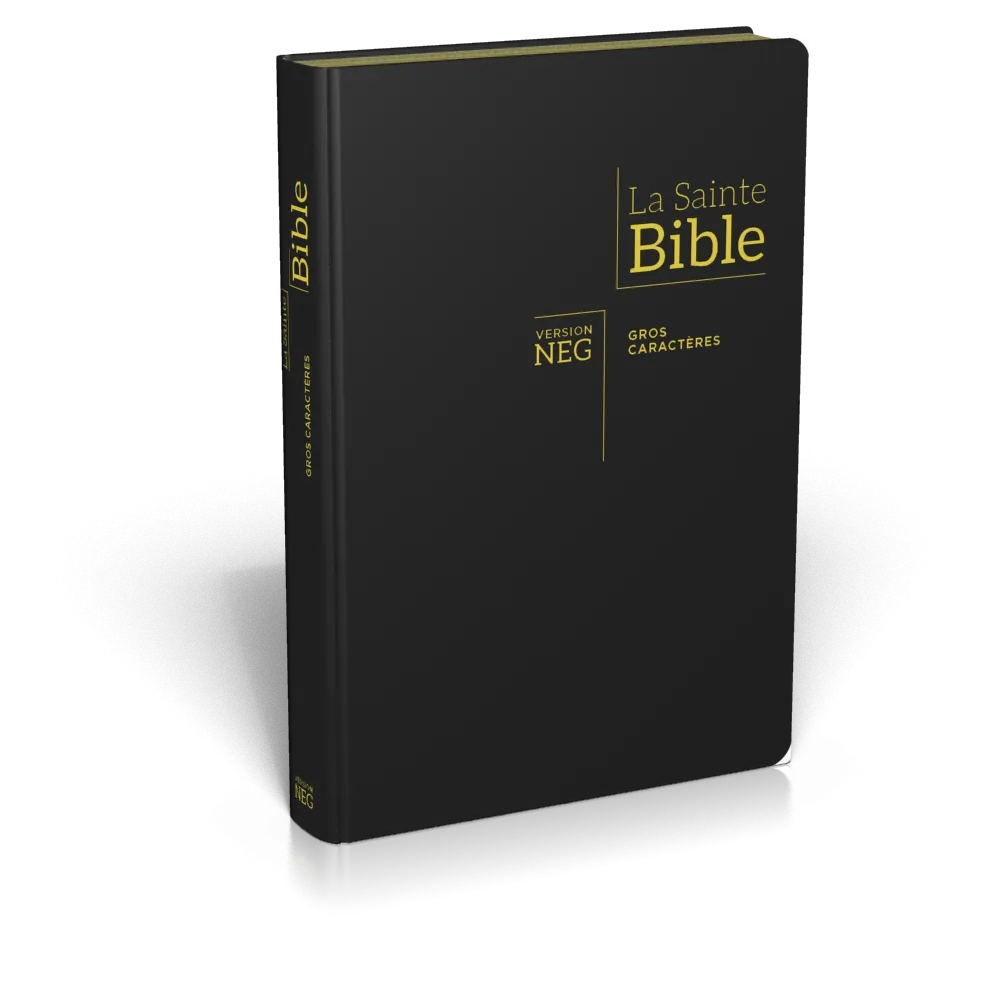 BIBLE NEG79, GROS CARACTERES, COUV. FIBROCUIR, TR. OR, ONGLETS