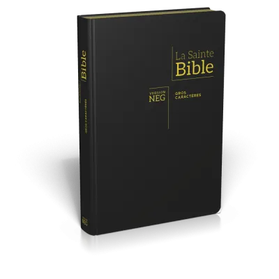 BIBLE NEG79, GROS CARACTERES, COUV. FIBROCUIR, TR. OR, ONGLETS