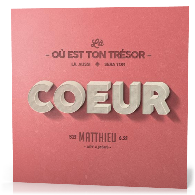 Tableau - Coeur  Matthieu 6.21 - 20x20 cm