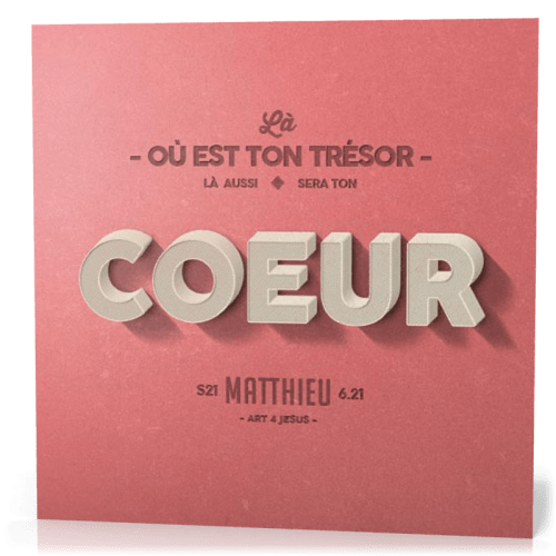 Tableau - Coeur  Matthieu 6.21 - 20x20 cm