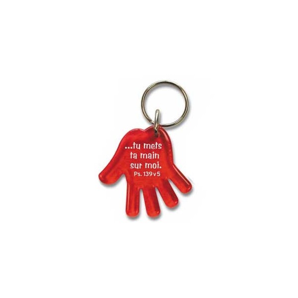 Porte-clés main rouge