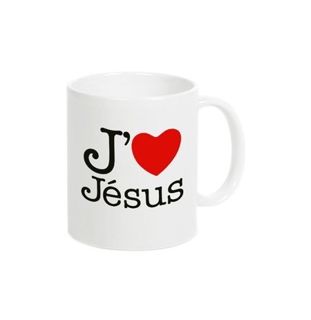 Mug blanc - j'aime Jésus version 1