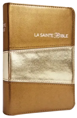 Bible Segond 1910 reliure souple dorée, similicuir duotone, tranches or