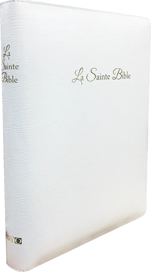 Bible Segond 1910 - gros caractères-cuir blanc-tranche or-glissière et coffret