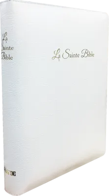 Bible Segond 1910 - gros caractères-cuir blanc-tranche or-glissière et coffret