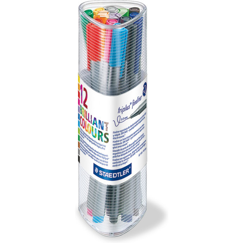 Stylos feutres Staedtler Triplus fine liner, set de 12 couleurs