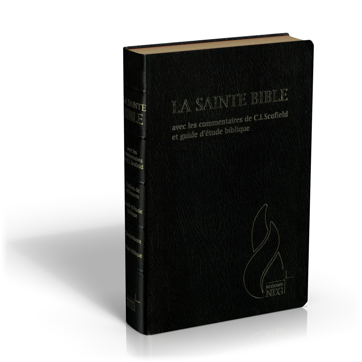 Bible d'étude Segond NEG Scofield - fibrocuir noir tranche or onglets - Nouvelle édition