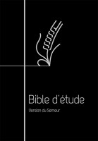 Bible d'étude Semeur 2015 couverture noire, cuir véritable, tranche argenté avec fermeture à glissiè
