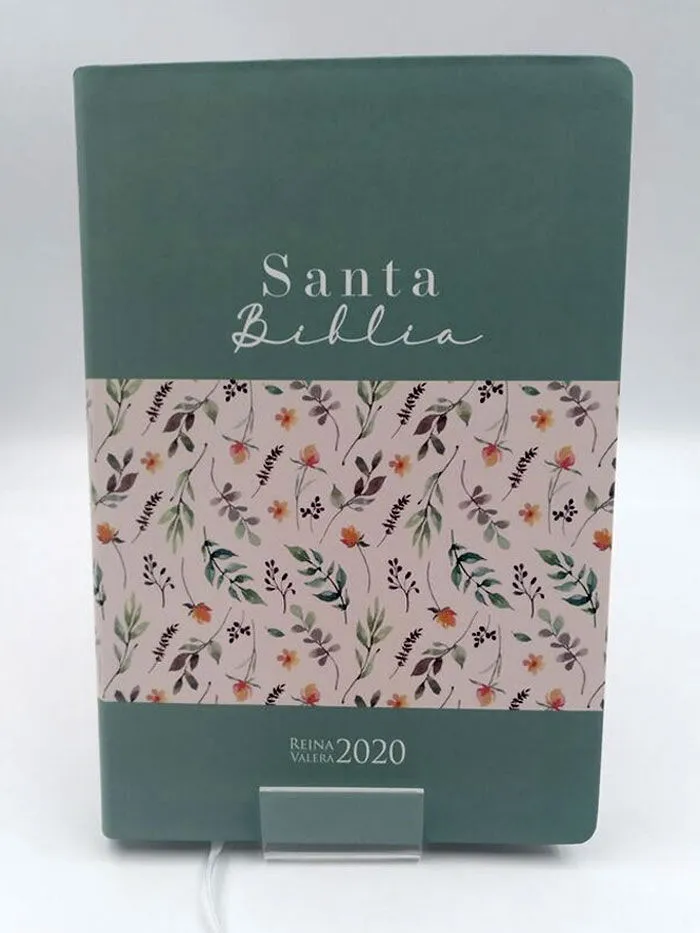 Espagnol Bible Reina Valera Vinyle vert fleuri