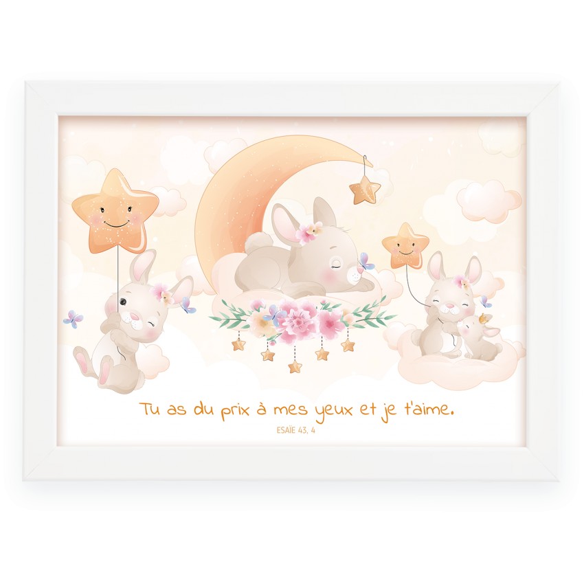 Cadre poster enfant - Lapin
