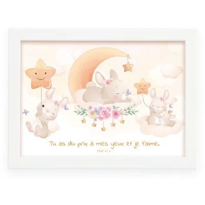 Cadre poster enfant - Lapin