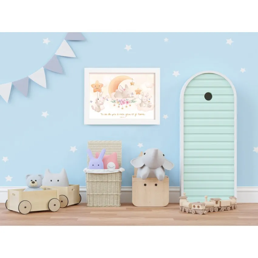 Cadre poster enfant - Lapin