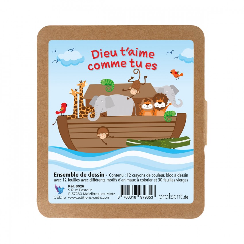 Pack "Arche de Noé", mini bloc dessin et crayons