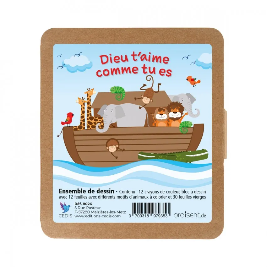 Pack "Arche de Noé", mini bloc dessin et crayons